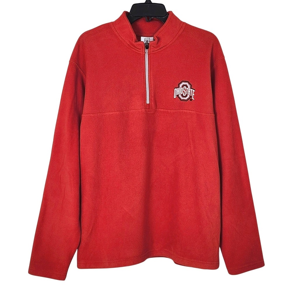 NEW ProEdge Ohio State Buckeyes Red Fleece 1/4 Zip Pullover Mens XL Red Official